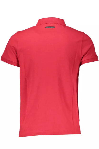 Red Cotton Men Polo Shirt