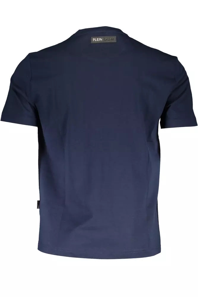 Blue Cotton Men T-Shirt