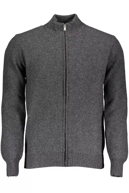 Gray Wool Men Cardigan