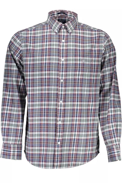 Blue Cotton Men Shirt