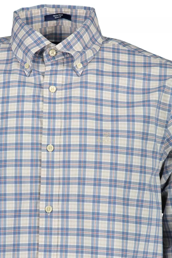 Blue Cotton Men Shirt