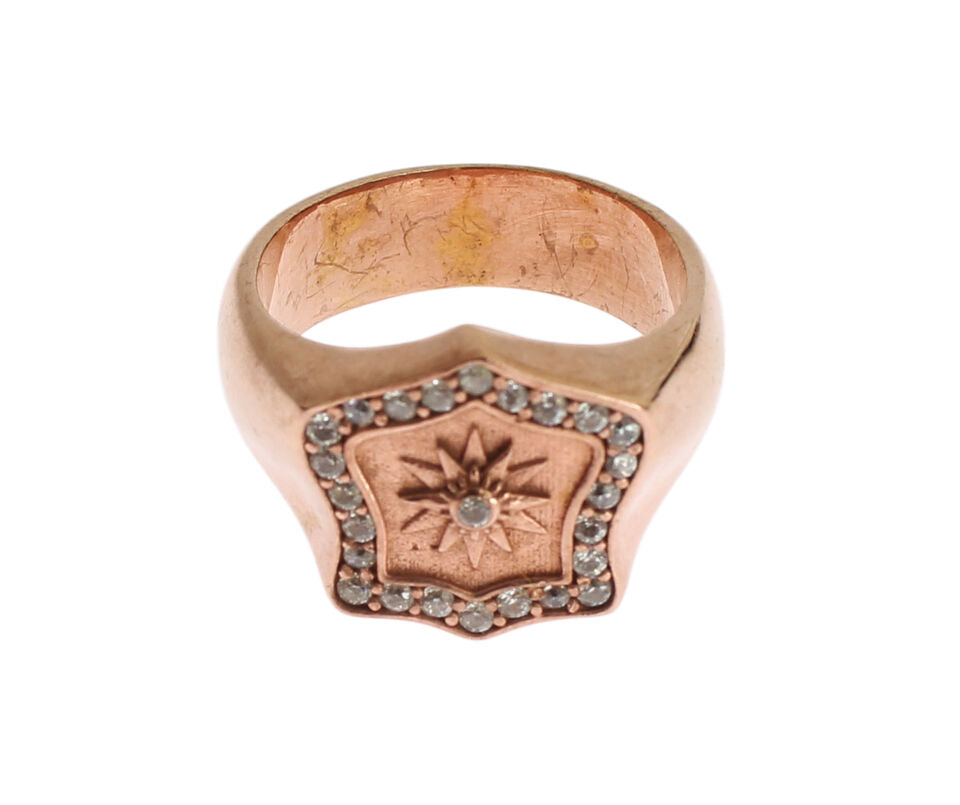 Chic Pink Gold Plated Sterling Silver Ring