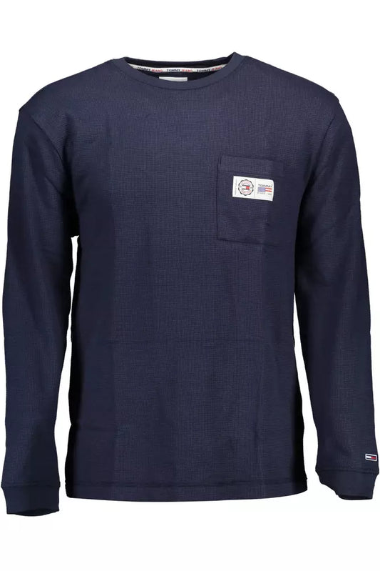 Blue Cotton Men Sweater