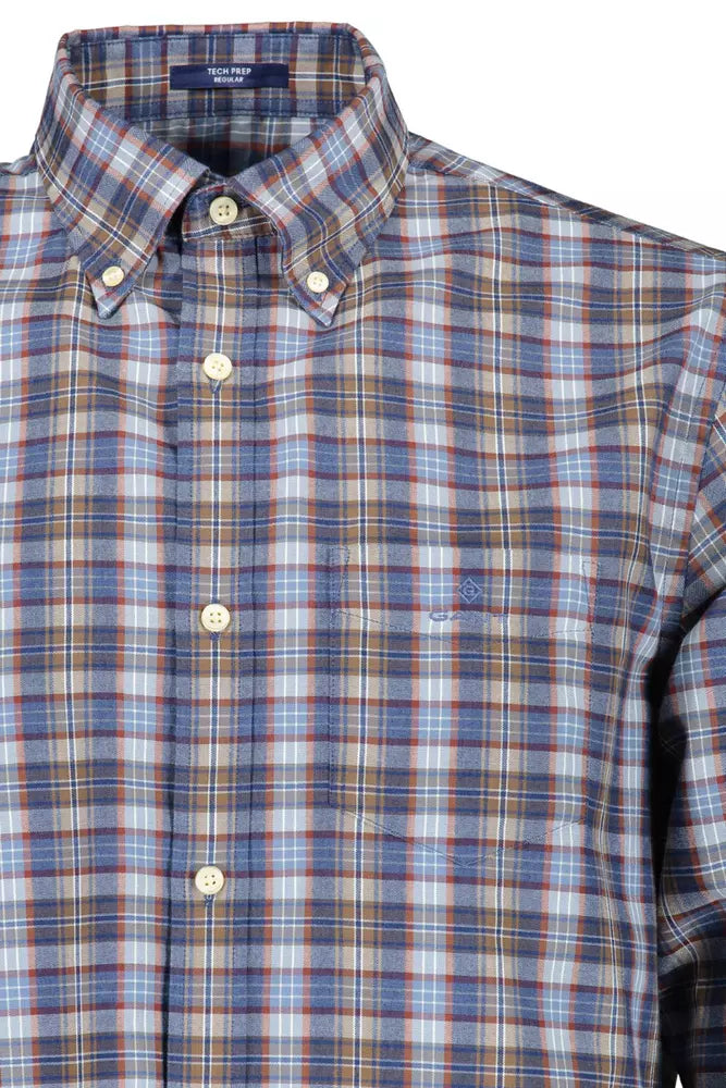 Blue Cotton Men Shirt