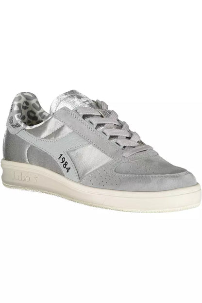 Gray Leather Women Sneaker