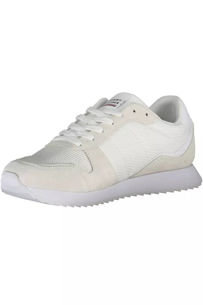 White Polyester Men Sneaker