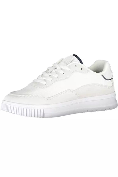 White Polyester Men Sneaker