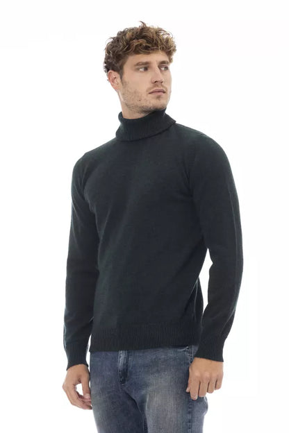 Green Wool Men Sweater