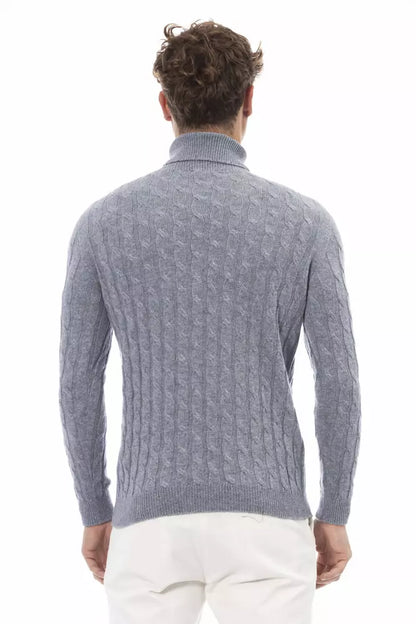 Light Blue Cashmere Men Sweater