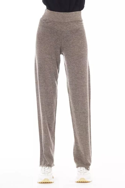 Brown Wool Women Pant