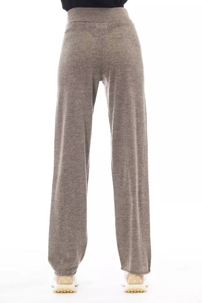 Brown Wool Women Pant