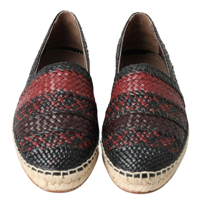 Elegant Woven Leather Espadrilles