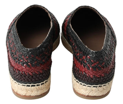 Elegant Woven Leather Espadrilles