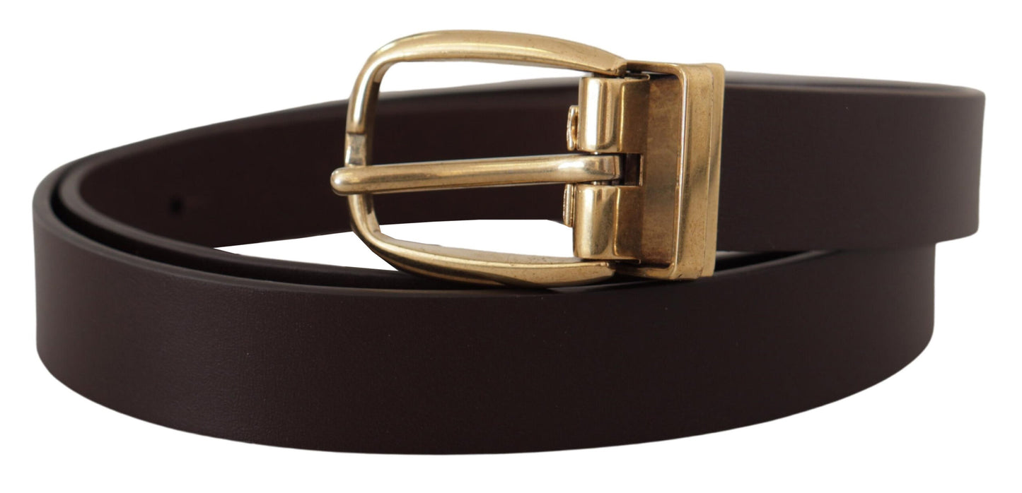 Elegant Dark Brown Leather Belt