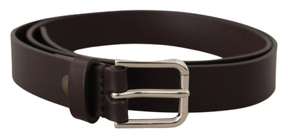 Elegant Leather Belt With Logo Buckle