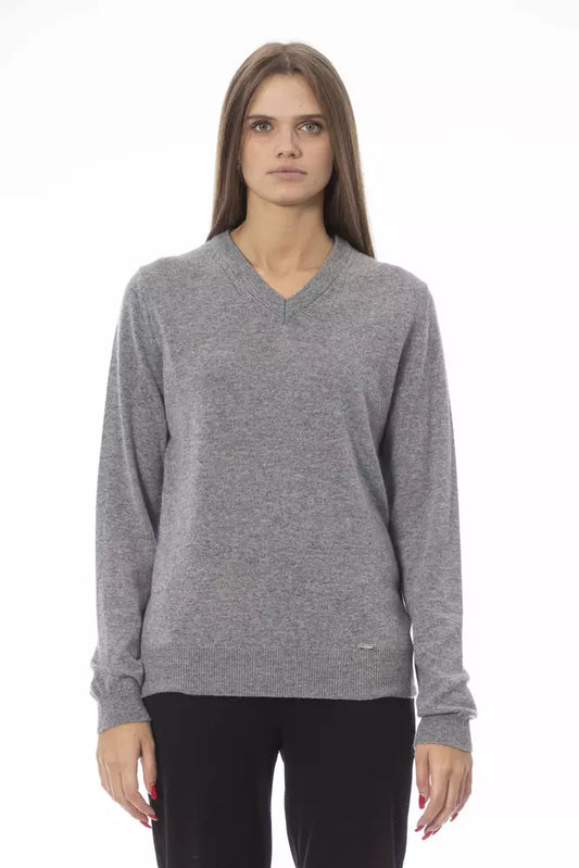 Gray Wool Women Sweater