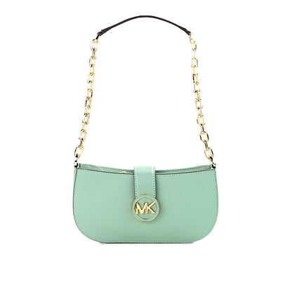 Carmen Small Sea Green Leather Pouchette Shoulder Crossbody Purse