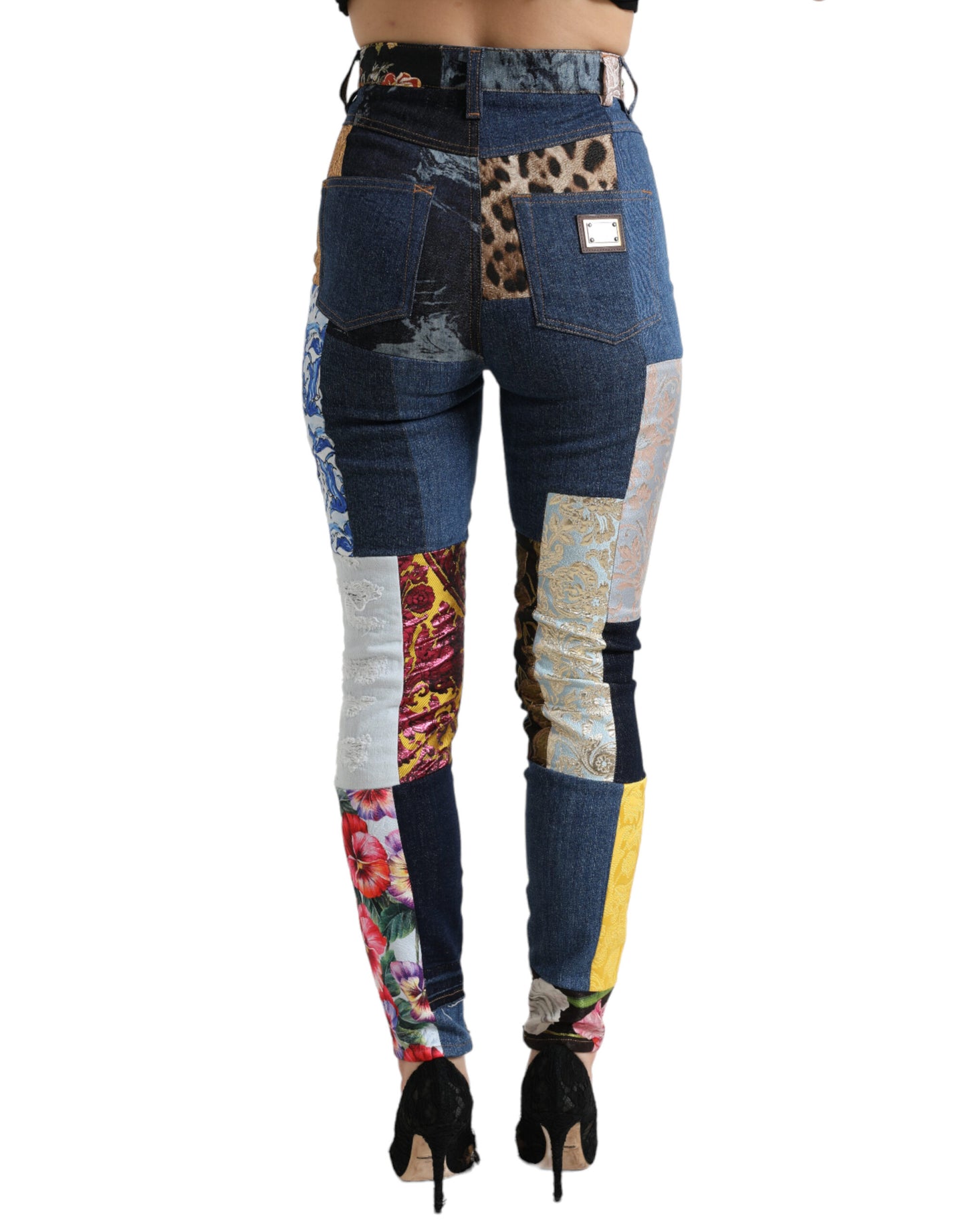 Vibrant Patchwork Skinny Jeans