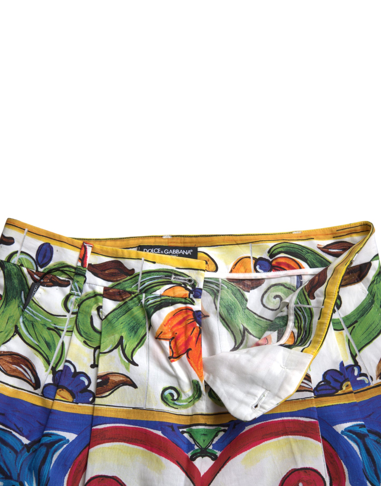 Majolica Print Tapered Cotton Pants