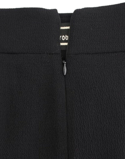 Elegant Black Wool Pencil Skirt