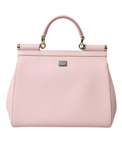 Chic Pink Sicily Leather Shoulder Bag