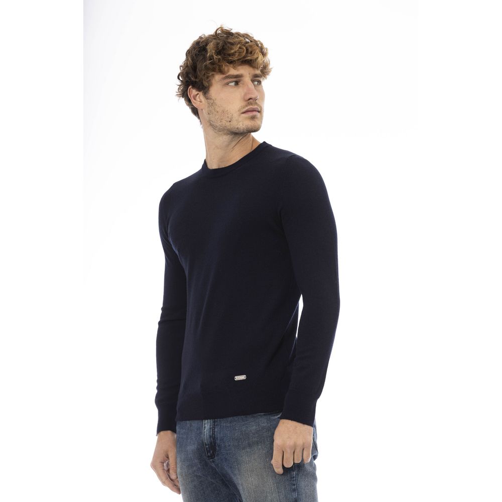 Blue Wool Men Sweater