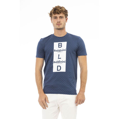 Blue Cotton Men T-Shirt