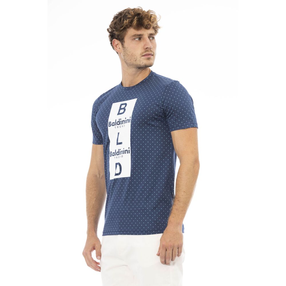 Blue Cotton Men T-Shirt