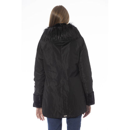 Black Polyester Women Jacket