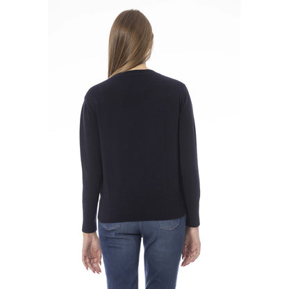 Blue Wool Women Sweater