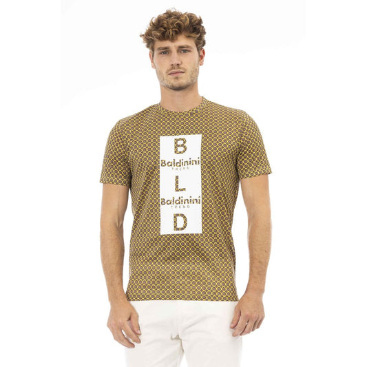 Yellow Cotton Men T-Shirt