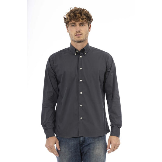 Gray Cotton Men Shirt