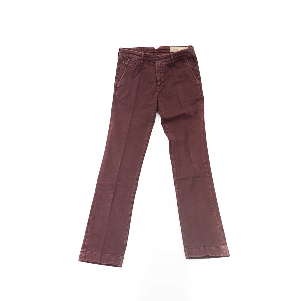 Burgundy Cotton Men Chino