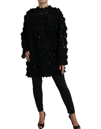 Sequin Embellished Black Pullover