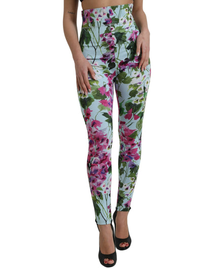 Elegant Floral High-Rise Leggings Pants