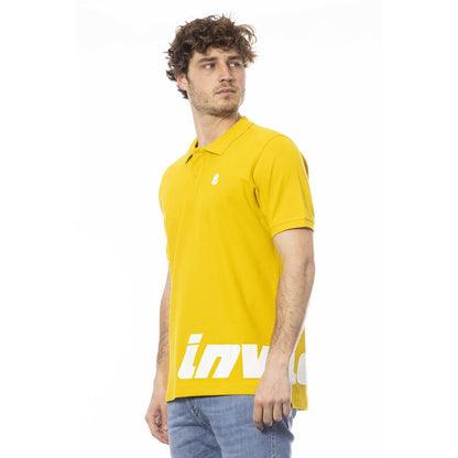 Yellow Cotton Men Polo Shirt