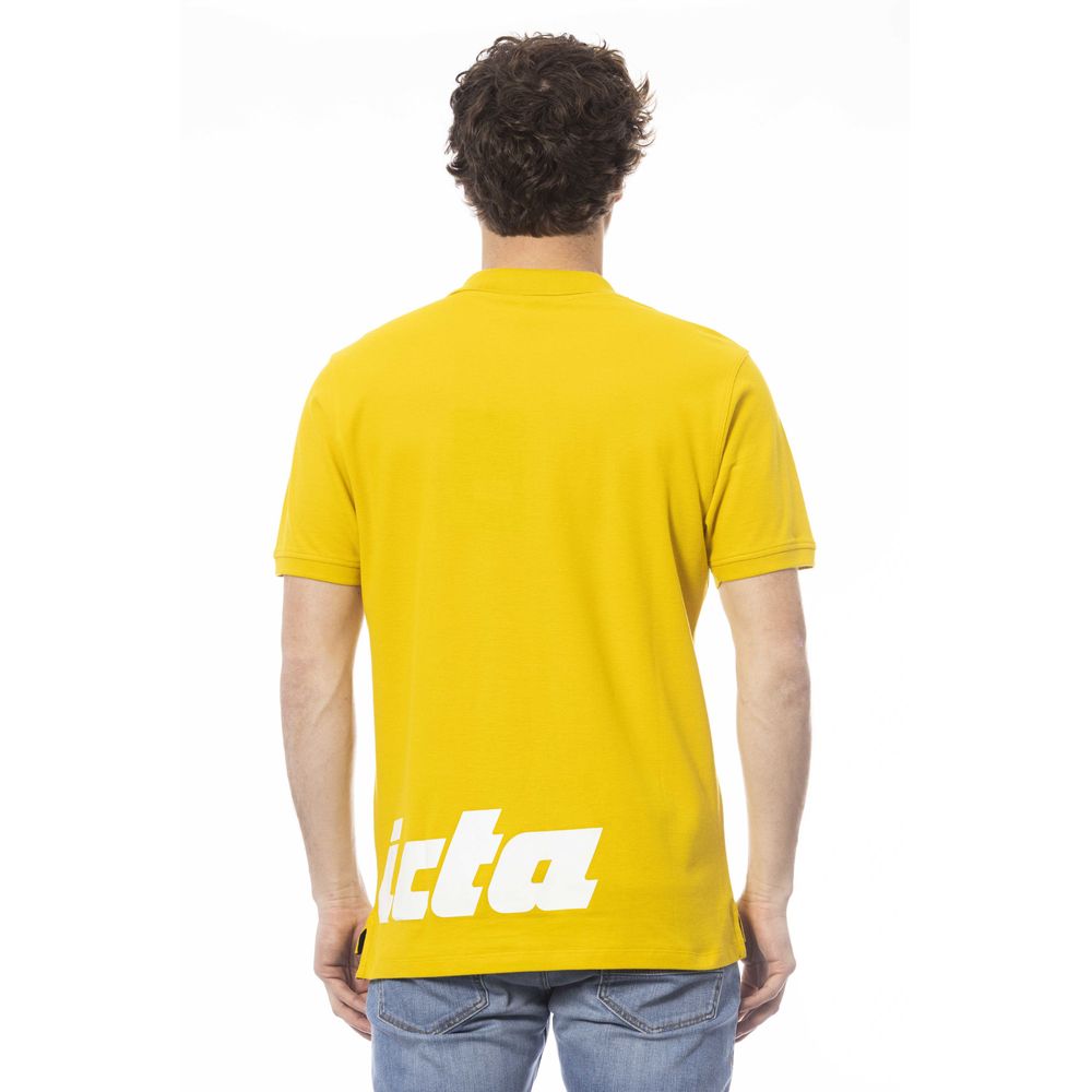 Yellow Cotton Men Polo Shirt