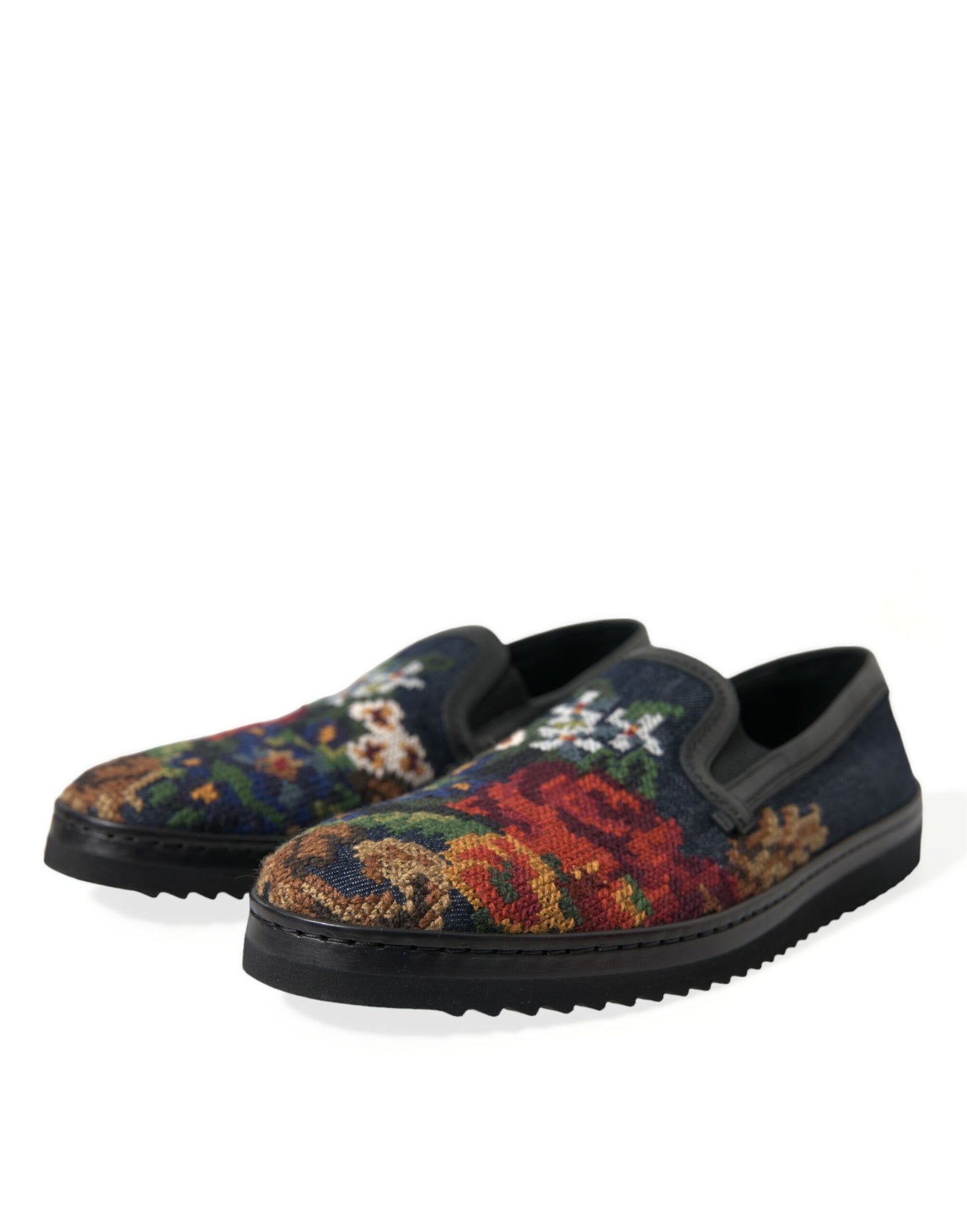 Elegant Multicolor Floral Loafers