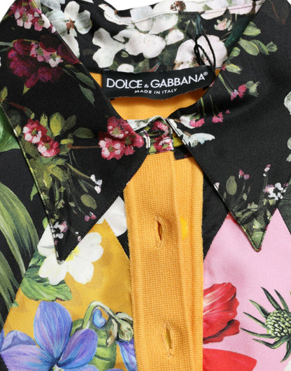 Multicolor Patchwork Cashmere Henley Sweater