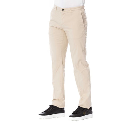 Beige Cotton Men's Pants