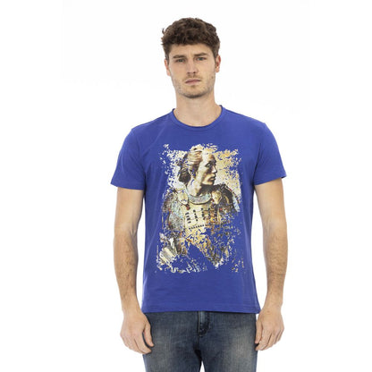 Blue Cotton Men T-Shirt