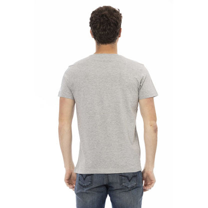 Gray Cotton Men T-Shirt