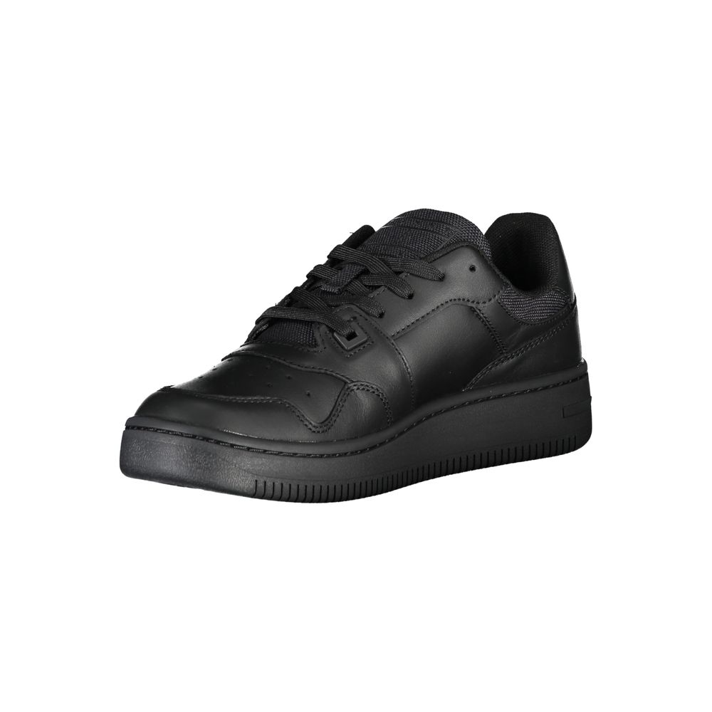 Black Leather Women Sneaker