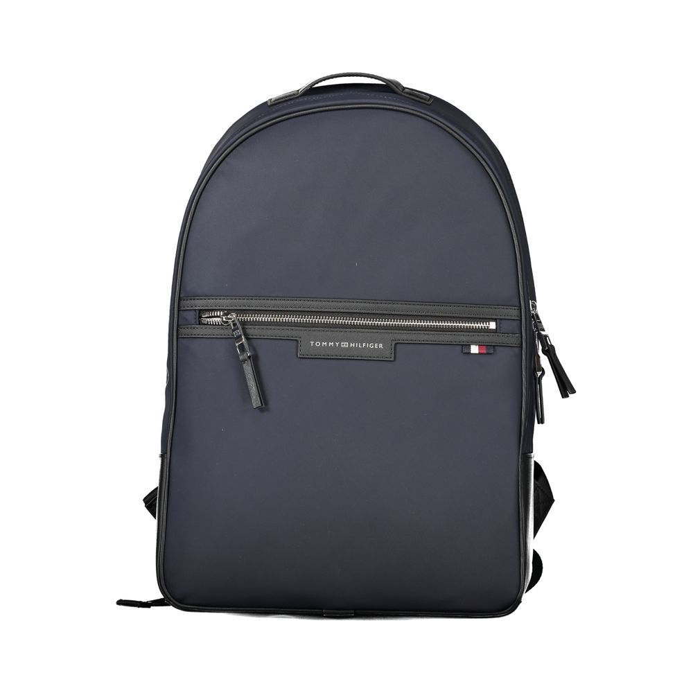 Blue Polyester Men Backpack