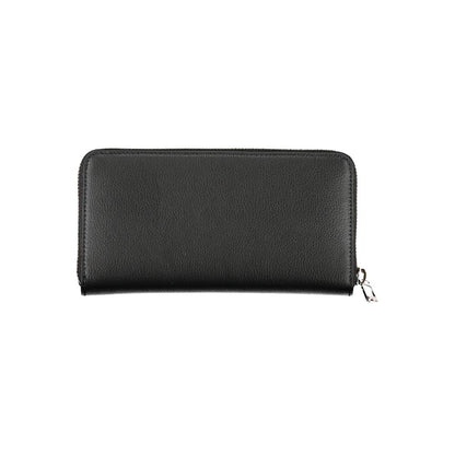 Sleek Zippered Black Wallet with Multiple Compartments