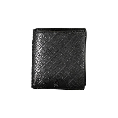 Sleek Black Leather Dual-Compartment Wallet