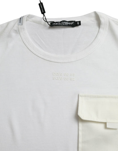 Elegant White Crew Neck Cotton Tee