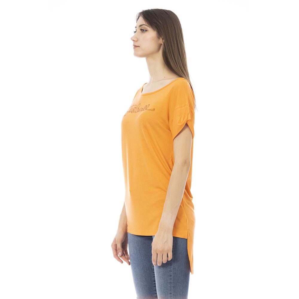 Orange Cotton Women T-Shirt