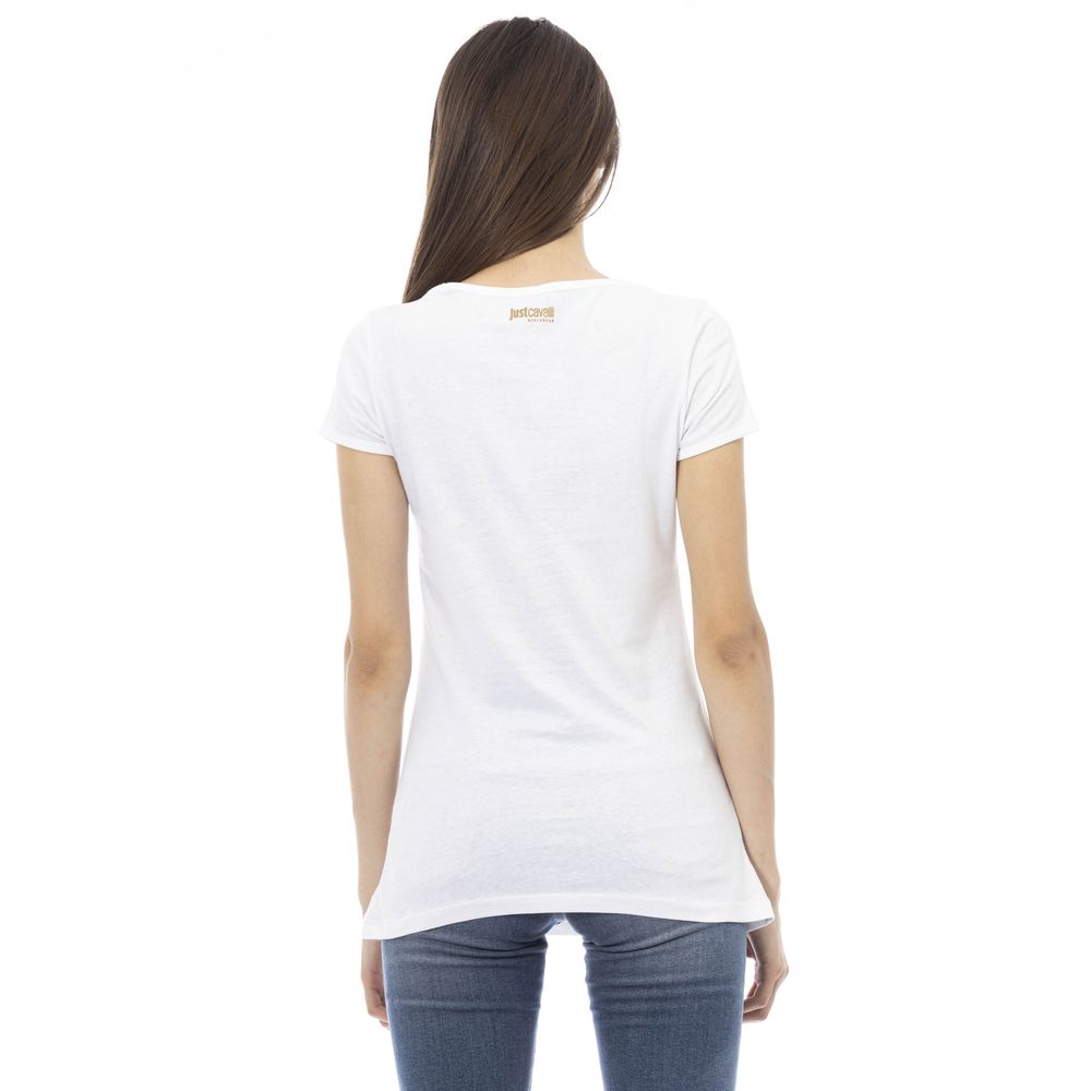 White Cotton Women T-Shirt