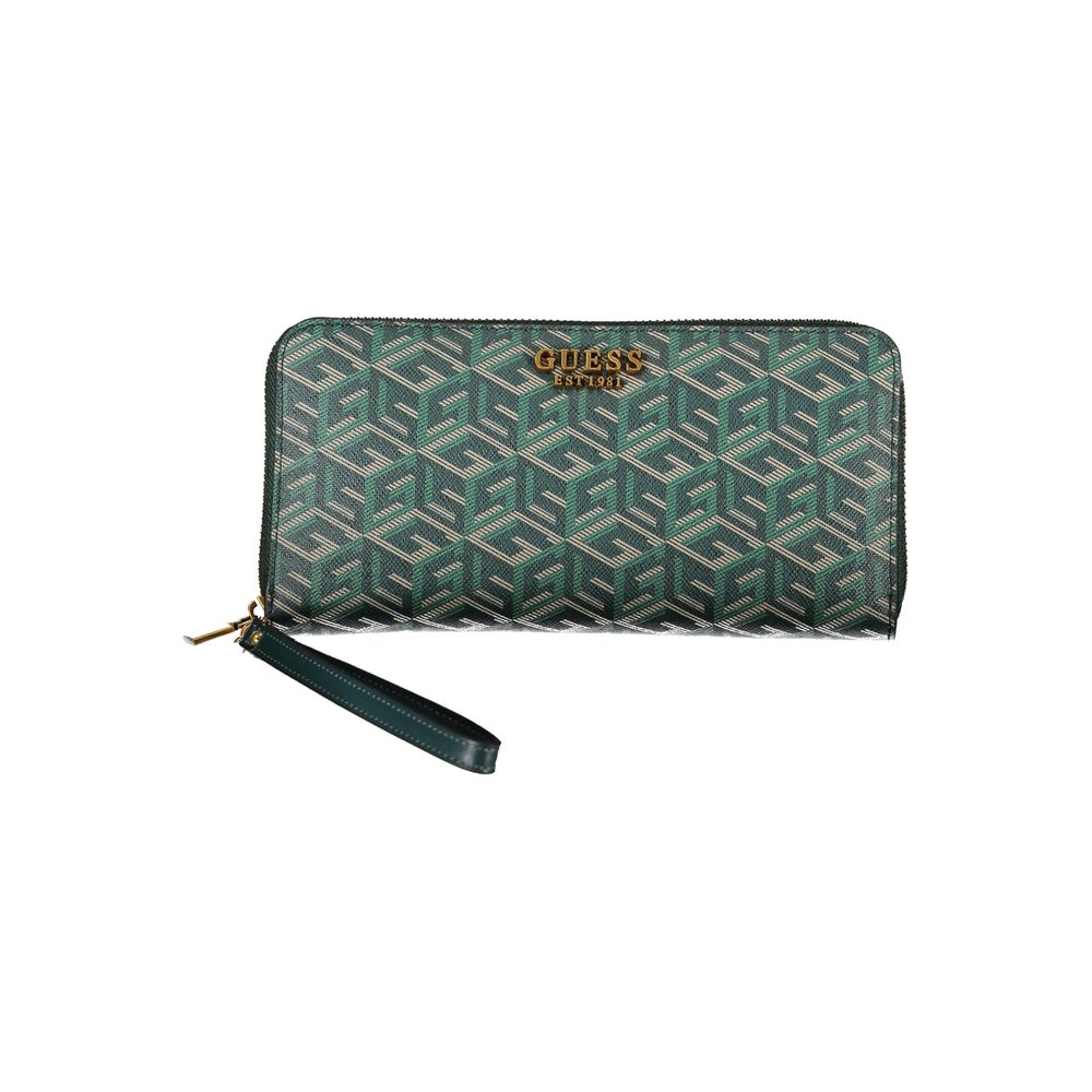 Elegant Green Designer Wallet with Contrast Details